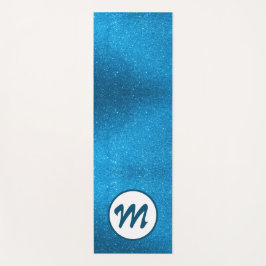 Yoga Blauwgroen Blauw Glitter Girly Monogram Goude Yogamat