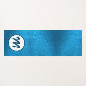 Yoga Blauwgroen Blauw Glitter Girly Monogram Goude Yogamat (Voorkant (horizontaal))