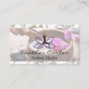 Yoga Bloem Logo Kruiden en Etherische Oliën Visitekaartje