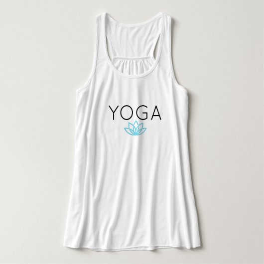 Yoga Blue Simple Lotus Tank (Design voorkant)