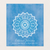 Yoga Blue waterverf Holistic, Mandala Handtekening Visitekaartje (Buitenkant ongevouwen)