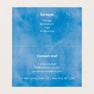 Yoga Blue waterverf Holistic, Mandala Handtekening Visitekaartje