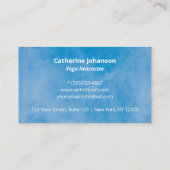 Yoga Blue Waterverf, Mandala Hand getekend Visitekaartje (Achterkant)