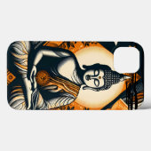 Yoga Boeddha in sinaasappel en zwart Case-Mate iPhone Case (Achterkant (horizontaal))