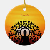 Yoga Boeddha Mediation Sunset Namaste gepersonalis Keramisch Ornament (Voorkant)