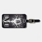 Yoga-boom in zwart-wit bagagelabel (Voorkant horizontaal)