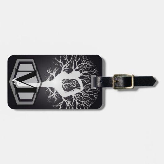 Yoga-boom in zwart-wit bagagelabel (Voorkant horizontaal)