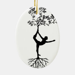 Yoga/boom  keramisch ornament
