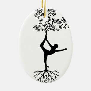 Yoga/boom  keramisch ornament