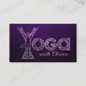 Yoga Boom Pose Word Art Tekening Visitekaartje (Voorkant)