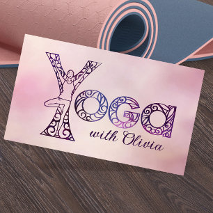Yoga Boom Pose Word Art Tekening Visitekaartje