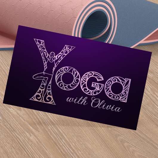 Yoga Boom Pose Word Art Tekening Visitekaartje