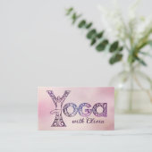 Yoga Boom Pose Word Art Tekening Visitekaartje (Staand voorkant)