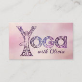 Yoga Boom Pose Word Art Tekening Visitekaartje (Voorkant)