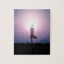 Yoga Boomhouding Vrksasana Zwart Paars