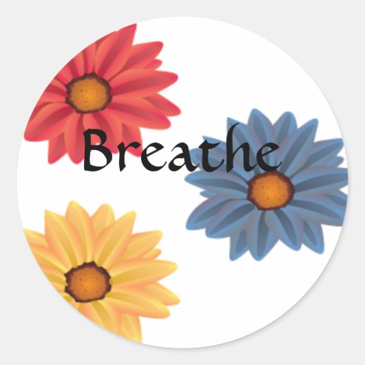 Yoga Breathe Ronde Sticker (Voorkant)