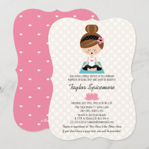 Yoga Bridal Shower Invitations Brunette Kaart