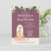 Yoga Bride Vrijgezellenfeest Burgundy Kaart (Staand voorkant)