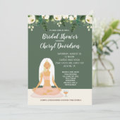 Yoga Bride Vrijgezellenfeest Greenery en Rozen Kaart (Staand voorkant)