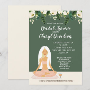 Yoga Bride Vrijgezellenfeest Greenery en Rozen Kaart