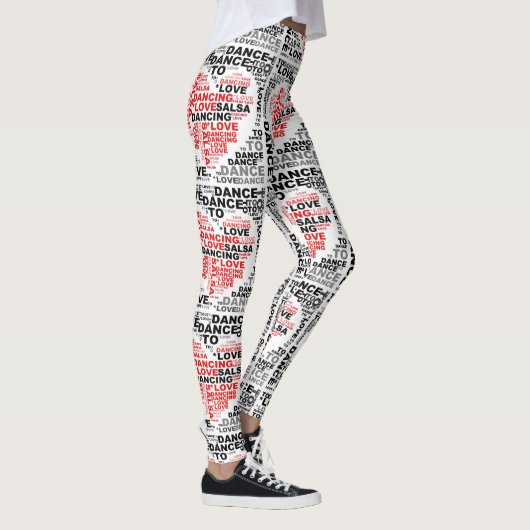 Yoga Broek Love Salsa Dancing Red Heart Leggings (Rechts)