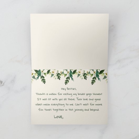 Yoga Bruid Mimosa Vrijgezellenfeest Dank u rood ha Bedankkaart (Binnen)