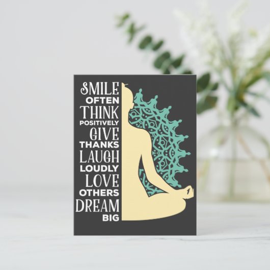 Yoga Buddhist Meditation Quote Zen Boeddhisme Briefkaart (Staand voorkant)