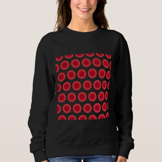 Yoga Bulkbuy Red Mandala Print Trui (Voorkant)