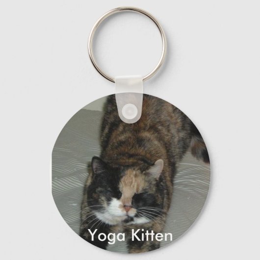 Yoga Calico Kitty Cat Sleutelhanger (Voorkant)