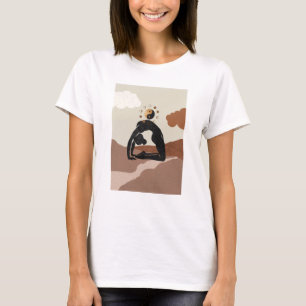 Yoga camel pose ustrasana yin yang moon phase t-shirt