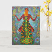 yoga candle digital - 2012 as greeting card kaart (Gele Bloem)