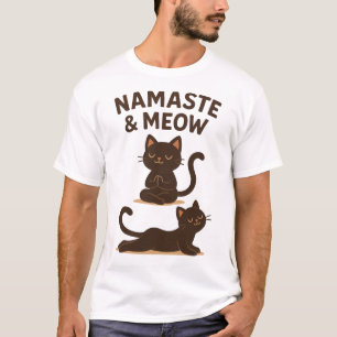 Yoga Cat Design – Namaste & Meow T-shirt