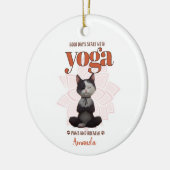 Yoga Cat Funny Paws en Adem Gepersonaliseerd Keramisch Ornament (Links)