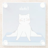 Yoga Cat Glass Onderzetter (Achterkant)