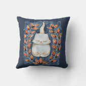 Yoga Cat Indigo Blue Sierkussen (Achterkant)