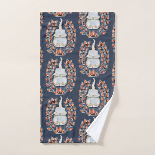 Yoga Cat Indigo Towel Set Bad Handdoek (Handdoek)