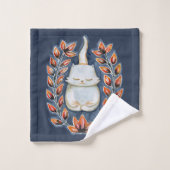 Yoga Cat Indigo Towel Set Bad Handdoek (Wasdoekje)