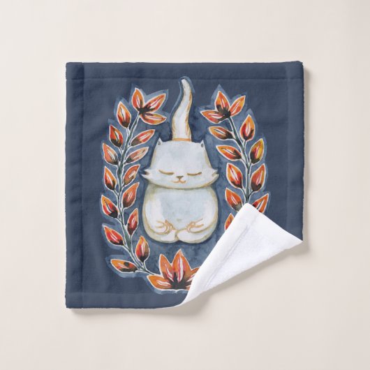 Yoga Cat Indigo Towel Set Bad Handdoek (Wasdoekje)