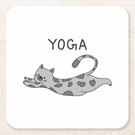 Yoga Cat Kartonnen Onderzetters