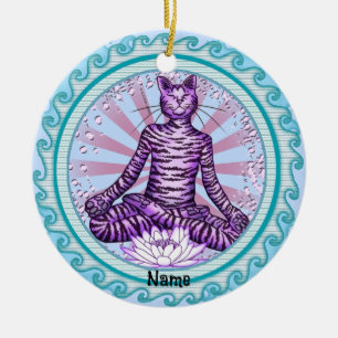 Yoga Cat Keramisch Ornament