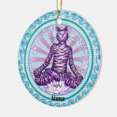 Yoga Cat Keramisch Ornament (Links)