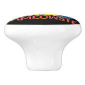 Yoga cat keramische knop (Zijkant)