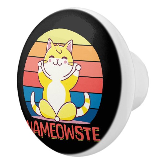 Yoga cat keramische knop (Rechts)