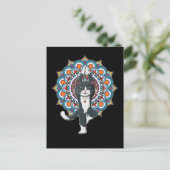Yoga Cat Lover Mandala Chakra Relaxing Kitten Briefkaart (Staand voorkant)