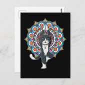 Yoga Cat Lover Mandala Chakra Relaxing Kitten Briefkaart (Voorkant / Achterkant)