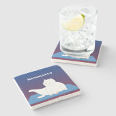 Yoga Cat Marmeren Onderzetter (Zijkant)