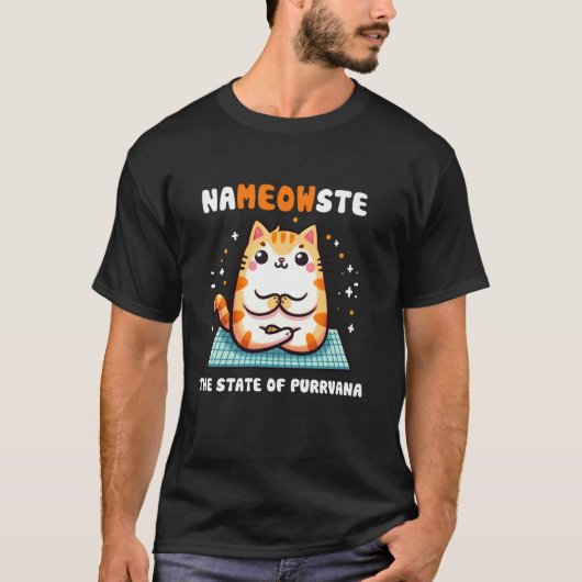 Yoga cat, meditation cat t-shirt (Voorkant)