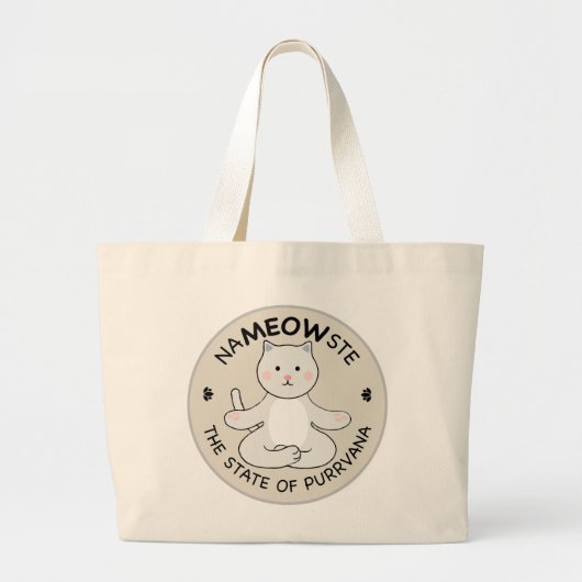 Yoga Cat - Namaste Grote Tote Bag (Voorkant)