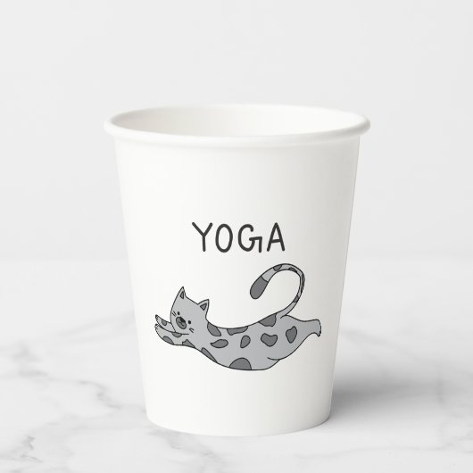Yoga Cat Papieren Bekers (Achterkant)