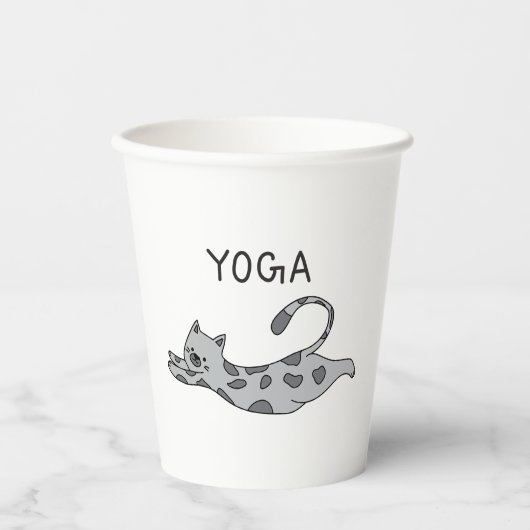 Yoga Cat Papieren Bekers (Voorkant)